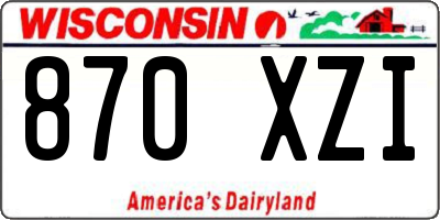 WI license plate 870XZI