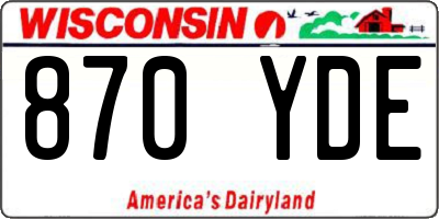 WI license plate 870YDE
