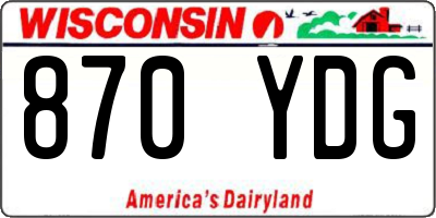 WI license plate 870YDG