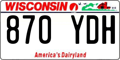 WI license plate 870YDH