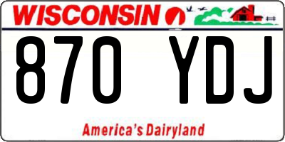 WI license plate 870YDJ