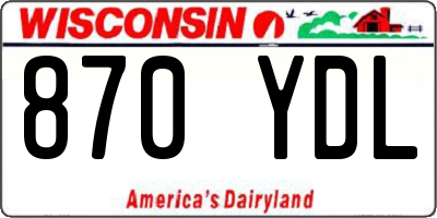 WI license plate 870YDL