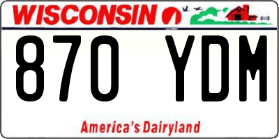 WI license plate 870YDM