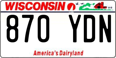 WI license plate 870YDN