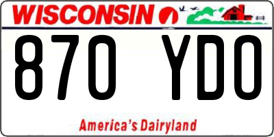 WI license plate 870YDO