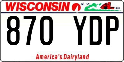WI license plate 870YDP