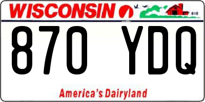 WI license plate 870YDQ