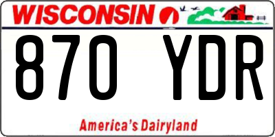 WI license plate 870YDR