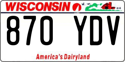 WI license plate 870YDV