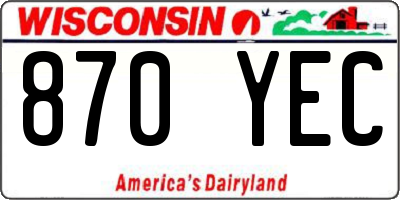 WI license plate 870YEC
