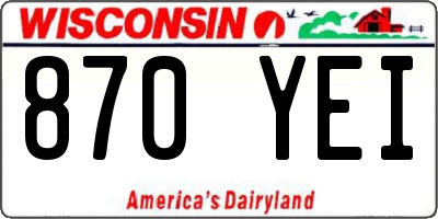 WI license plate 870YEI