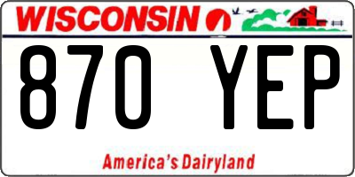 WI license plate 870YEP