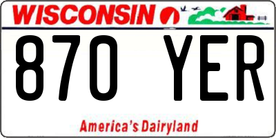 WI license plate 870YER