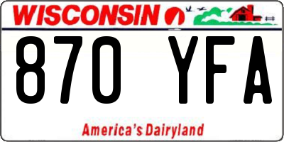 WI license plate 870YFA