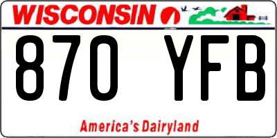 WI license plate 870YFB