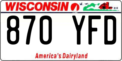 WI license plate 870YFD