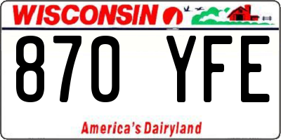 WI license plate 870YFE