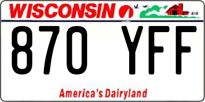 WI license plate 870YFF