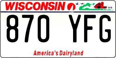 WI license plate 870YFG