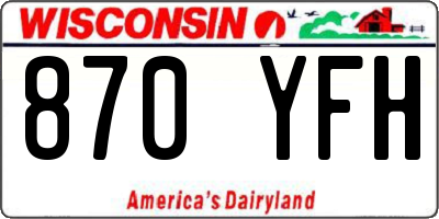 WI license plate 870YFH