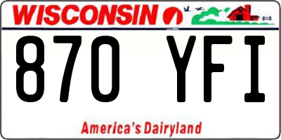 WI license plate 870YFI