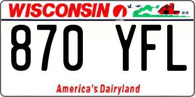 WI license plate 870YFL