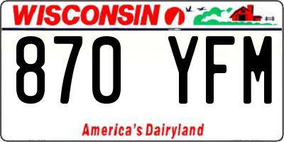 WI license plate 870YFM