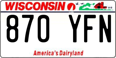 WI license plate 870YFN