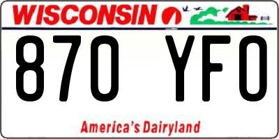 WI license plate 870YFO