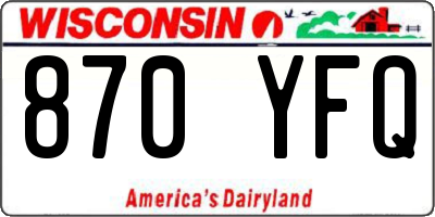 WI license plate 870YFQ
