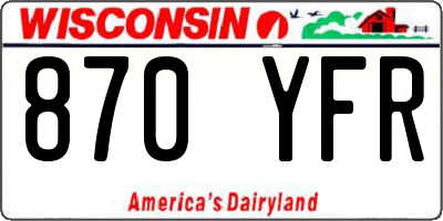 WI license plate 870YFR