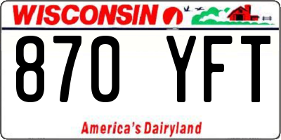 WI license plate 870YFT