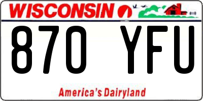 WI license plate 870YFU