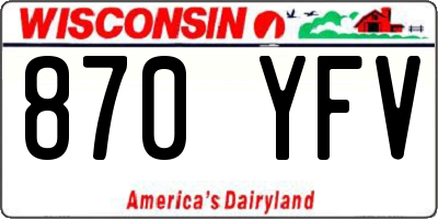 WI license plate 870YFV