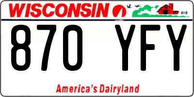 WI license plate 870YFY