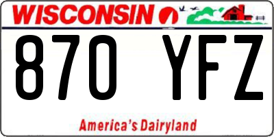 WI license plate 870YFZ