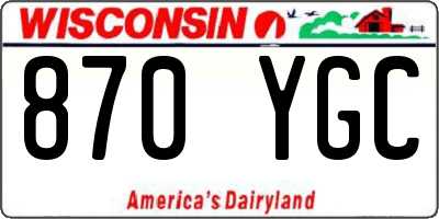 WI license plate 870YGC