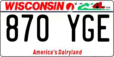 WI license plate 870YGE