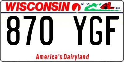 WI license plate 870YGF