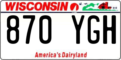 WI license plate 870YGH