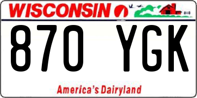 WI license plate 870YGK