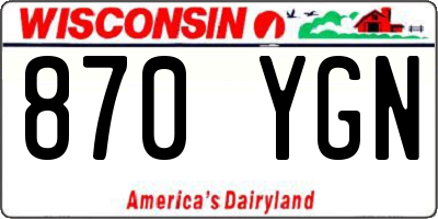 WI license plate 870YGN