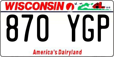 WI license plate 870YGP