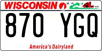 WI license plate 870YGQ
