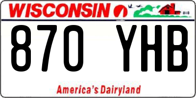 WI license plate 870YHB
