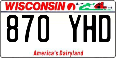 WI license plate 870YHD