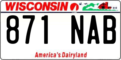 WI license plate 871NAB
