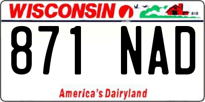 WI license plate 871NAD