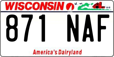 WI license plate 871NAF