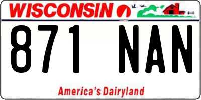 WI license plate 871NAN